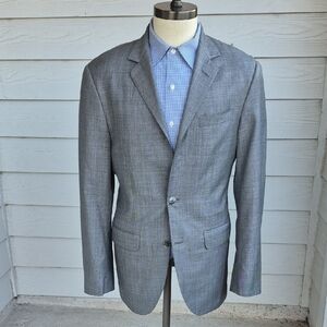 Men's Gray Two-Button Blazer - Classic Grey Sport Coat